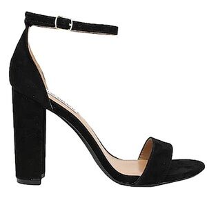 STEVE MADDEN CARRSON black ankle traps sandal pumps womens size 8